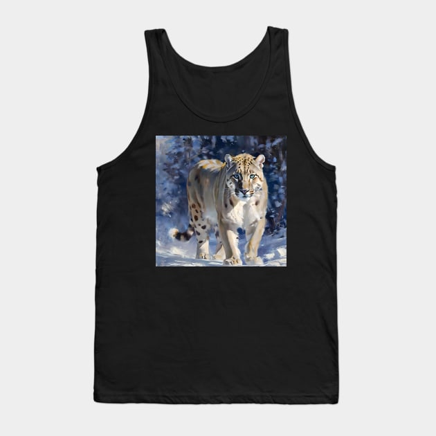 Snow Leopard Study Tank Top by Oldetimemercan